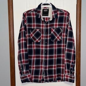 Vans Men’s Red, Navy & White Plaid Flannel -Small